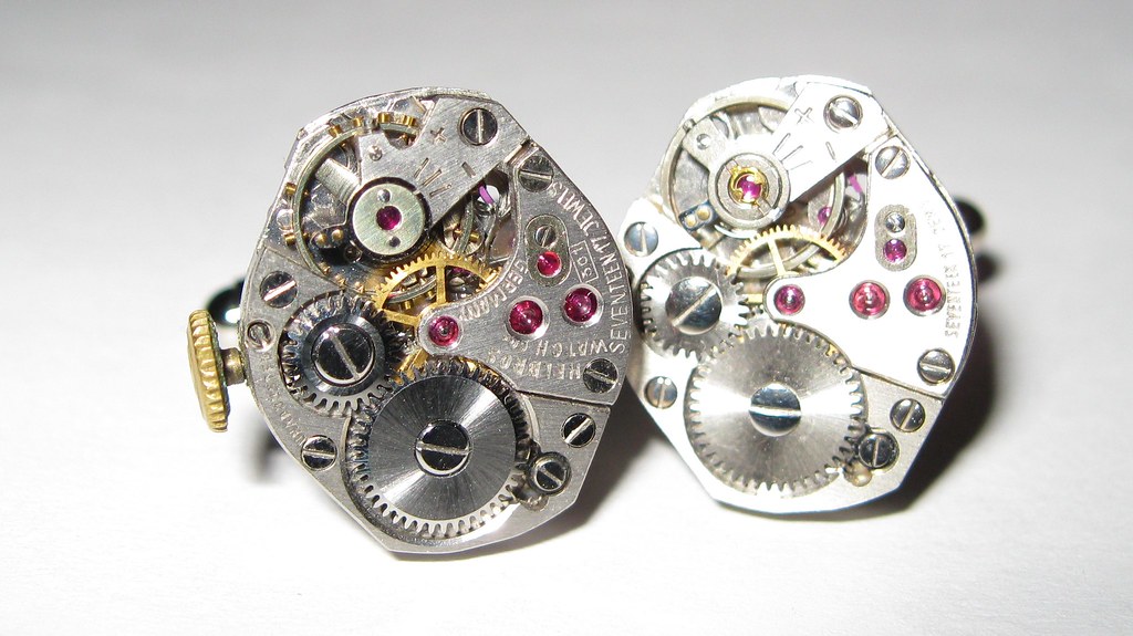 17 Jeweled Watch Movement Steampunk Cufflinks
