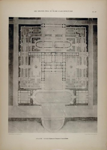 1902 Print Guillaume Architecture Palace Floor Plan - Original Print