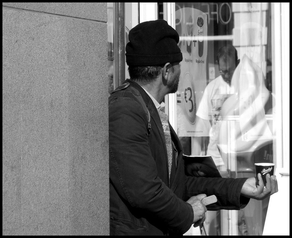 Street beggar, Galway city
