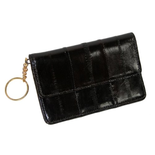 Eel Skin Small ID wallet with Key Ring