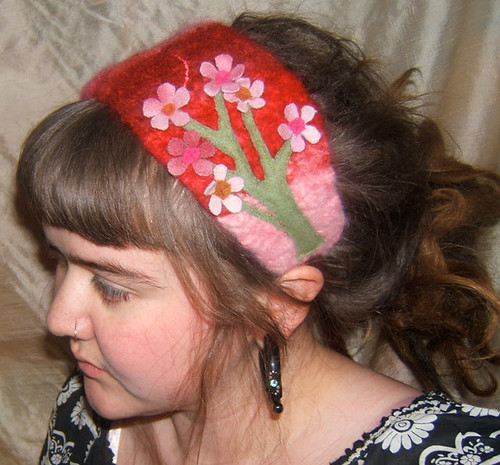 Cherry Blossom Tree Felted Wool Headband