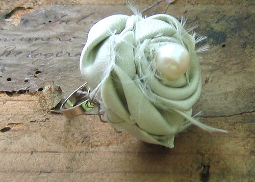 Serene, A Fabric Rose Flower Ring