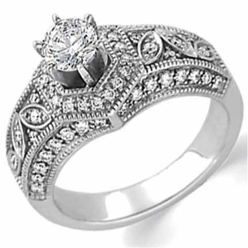 ... White Gold Engagement Ring, Semi-Mount Setting (without Center Stone