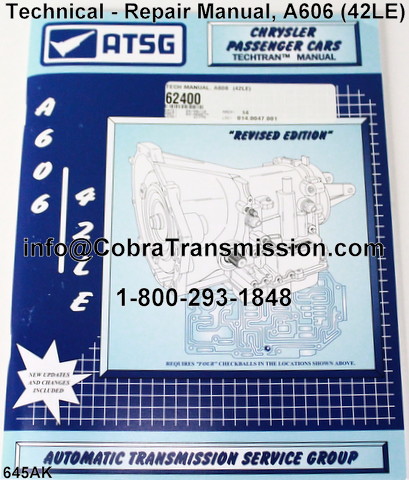 Technical Repair Manual A606 Dodge Transmission parts