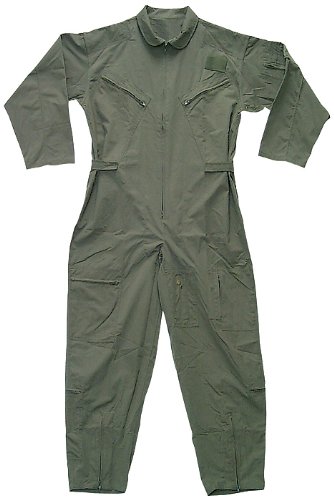 US Air Force Military Camouflage Flight Suit Coveralls (Olive Drab, Large)