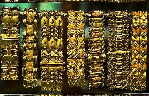 18kt Gold Bracelets in the Gold Souq in Amman