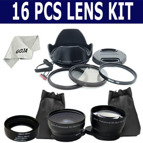 Essential Kit for CANON POWERSHOT SX20 IS, SX10 IS, SX1 IS, Includes: Adapter Tube (Made in light and sturdy aluminum) + 2.0X Telephoto and 0.45X Wide Angle High Definition Lens + Adapter Ring Kit + Filter Kit Set (UV and Polarizer) + Tulip Lens Hood + Lens Cap (center pinch snap-on) and Cap Keeper