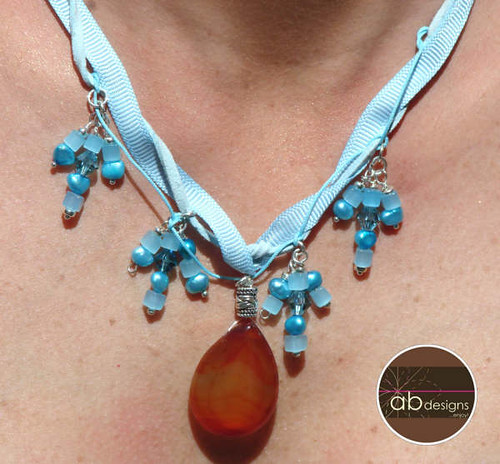 Baby blue quartz necklace with coraline pendant Piece no. 00709016