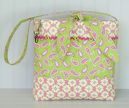 PAISLEY~Flowers~Bright PInk~Lime Green