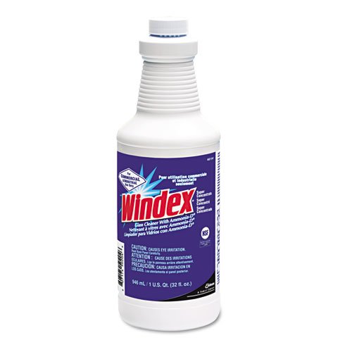 Windex Products - Windex - Glass Cleaner Concentrate, Ammonia-D, 32 oz. Dispenser Bottle - Sold As 1 Each - Cleans with Ammonia-D for a streak-free shine. - Loosens soil upon contact. - Won't streak or leave a film. - Also cleans chrome, stainless steel, Plexiglass, mirrors, ceramic tile, enamel, plastic and other hard surfaces. - Contains no phosphates.