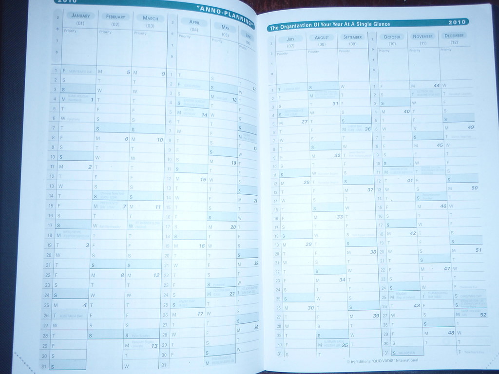 Quo Vadis Minister Equology: Annual Planning calendars