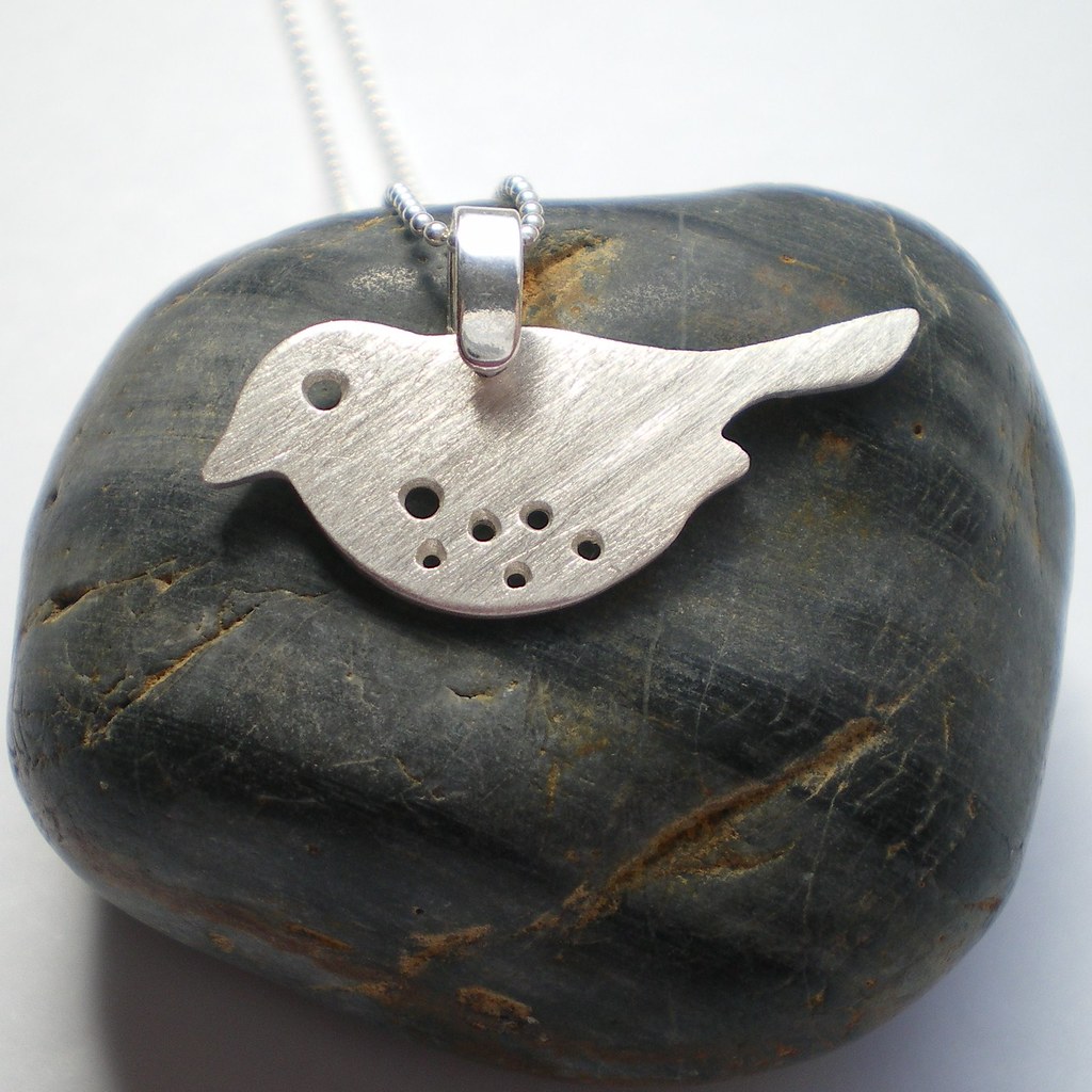 Speckled Sparrow Silver Pendant