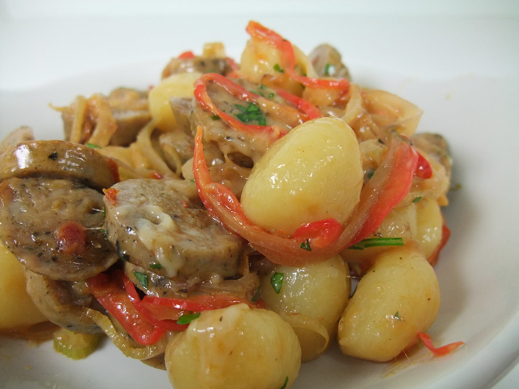 Gnocchi with Chicken Sausage, Bell Pepper and Fennel