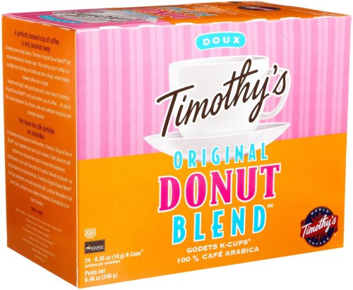 Timothy's World Coffee, Original Donut Blend, 24-Count K-Cups for Keurig Brewers (Pack of 2)