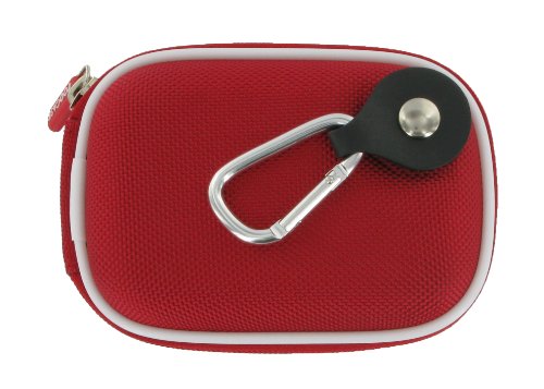 rooCASE Nylon Hard Shell (Red) Carrying Case with Memory Foam for Nikon Coolpix S6100 Digital Camera