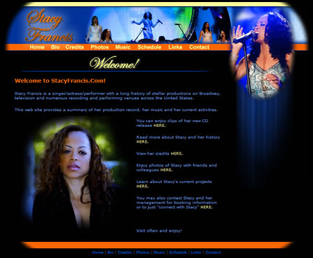 Music Artist Website - Stacy Francis