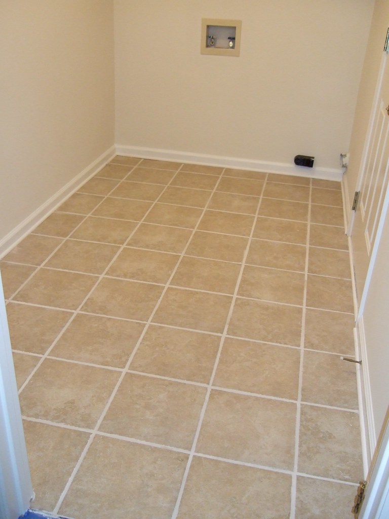 Laundry with finished tile