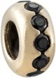 Bacio Italian Swarovski Bead O Rings Italian Dotted Gold Charm. Compatible with Pandora,Trollbead,Chamilia Bracelets.