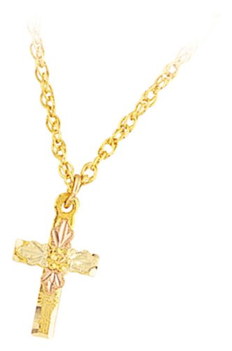Mt. Rushmore Black Hills Gold 10K Cross Pendant Necklace