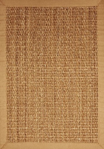 Anji Mountain Bamboo Chairmat & Rug Co. 8-Foot by 10-Foot Mountain Grass Rug with Tan Cotton Border