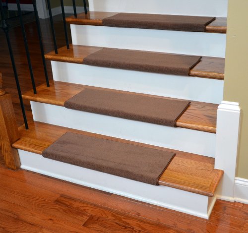 Dean Premium Bullnose Carpet Stair Treads - Odette Pointe Mantle (13) Plus Installation Tape