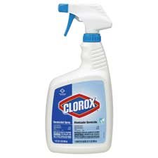 Clorox Company Products - Clorox Germicidal Spray, 1/10 Bleach Solution, 32 oz. - Sold as 1 EA - Germicidal Spray is effective against a wide range of microorganisms and engineered to meet the disinfecting needs of today's busy healthcare professionals. Cleaner provides real-world kill and contact times, convenient application methods and a one-year shelf-stable, bleach-based formula. One-minute contact kills Rotalvirus, E. coli, Staphylococcus aureus, and HIV type 1. EPA registered. Germicidal