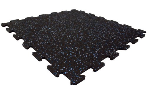 IncStores 8mm Strong Rubber Tiles - 16 Tiles w/ Blue Flecks - covers 8'1