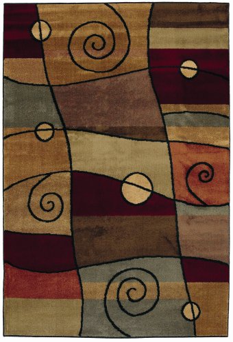 Shaw Living Accents 5-Foot 3-Inch by 7-Foot 10-Inch Rug in Percussion Pattern, Ebony