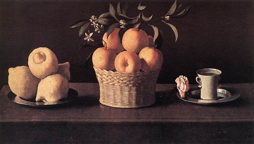 Zurbaran, Francisco de (1598-1664) - 1633 Still Life with Lemons, Oranges and Rose (Norton Simon Museum of Art, Pasadena, CA, USA.)