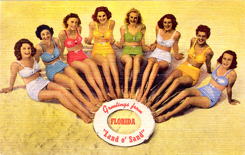 Florida Bathing Beauties' Postcard Greetings, 1940s