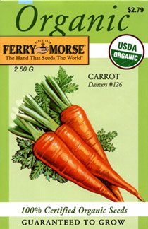 Ferry-Morse 3023 Organic Carrot Seeds, Danver's #126 (2.5 Gram Packet)