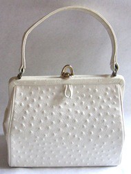 Coquette NY white ostrich purse