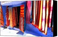 Handknotted traditional moroccan carpets on display for Sale Canvas Print / Canvas Art - Artist R...