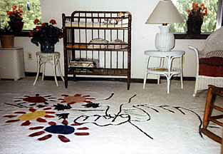 Picasso Custom Rug Hands with Flowers