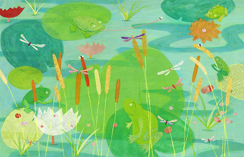 Kimono Frogs, licensed for wall decor: oopsydaisy.com
