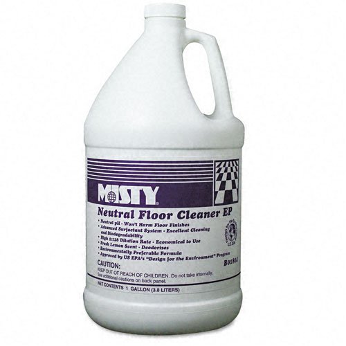 Misty Products - Misty - Neutral Floor Cleaner EP, Lemon, 1 gal. Bottle - Sold As 1 Each - High-performance cleaner for floors. - Breaks up and disperses stubborn grease, dirt and oil deposits, either by hand or with automatic floor scrubbing machines. - Neutral pH won't harm floor finishes. - Biodegradable. - Pleasant scent makes it easy to work around.