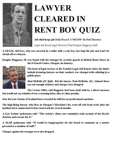 Lawyer cleared in rent boy quiz - Daily Record 15 08  2009