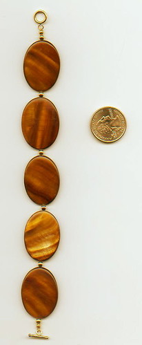 Brown Shell Ovals and Gold Bracelet