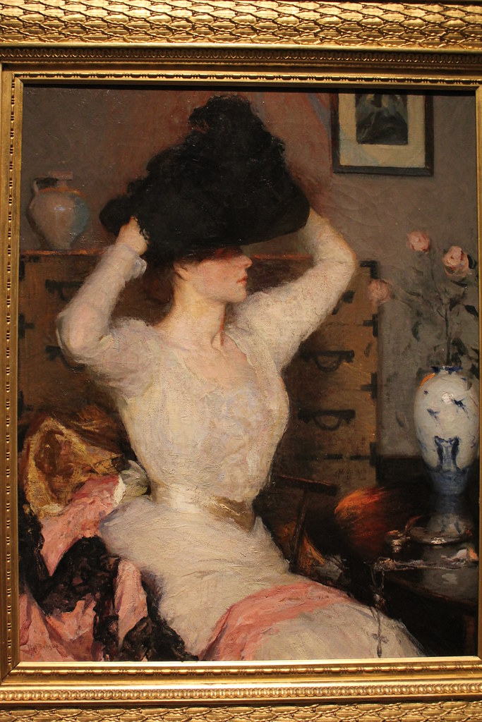 Lady Trying on a Hat (The Black Hat); Benson (1904)