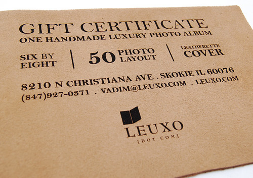 LEUXO Handmade Gift Certificate