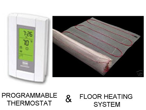 20 Sqft Mat, Electric Radiant Floor Heat Heating System with Aube Digital Floor Sensing Thermostat