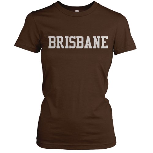 Brisbane Collegiate Ladies Fine Jersey T-Shirt (White), Brown, 2XL