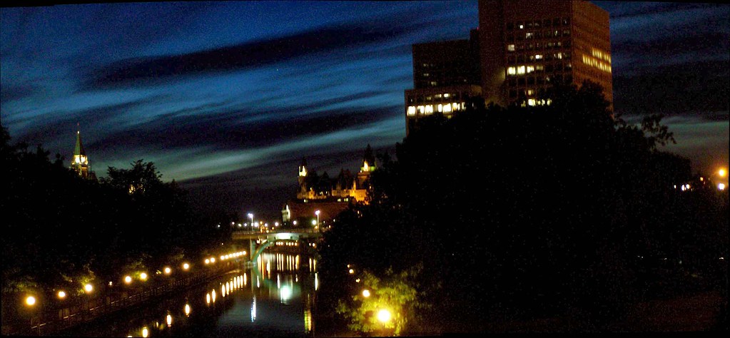 The twilight's last gleaming over Ottawa's Rideau Canal.
