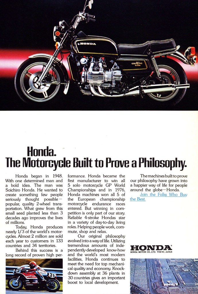 1978 Honda Gold Wing SL1000 motorcycle ad