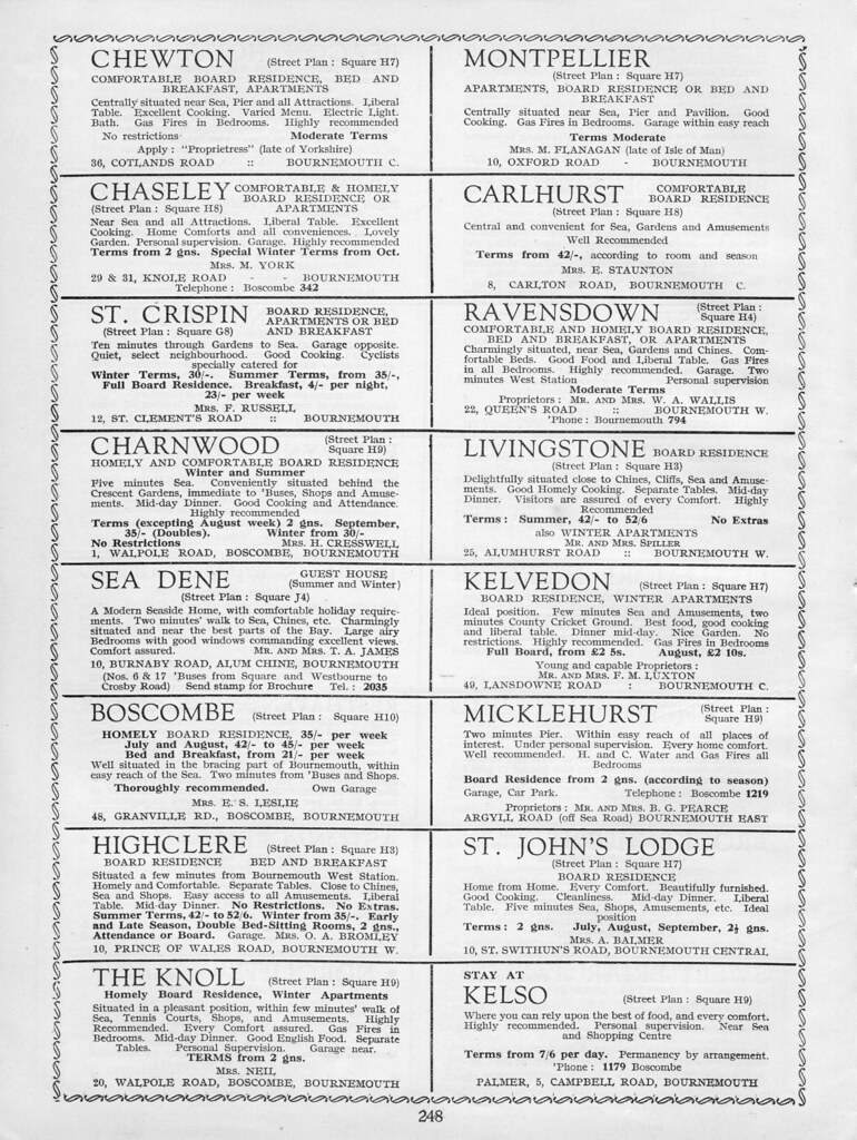 1938 Bournemouth Guide page 248