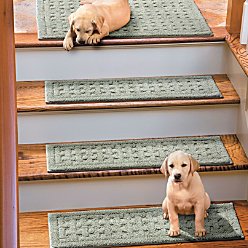 Weave Washable Stair Treads Set of 4 - WHITE - Improvements