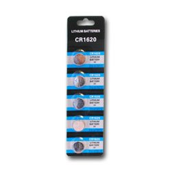 10 CR1620 Lithium Button Cell batteries, 5-Pcs Card X2