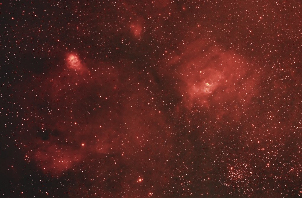 Bubble Nebula, M52 and NGC 7538 (Ha)