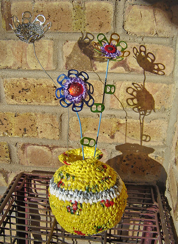 Flowers & Vase from upcycled materials  ~ 4 of 4 photos