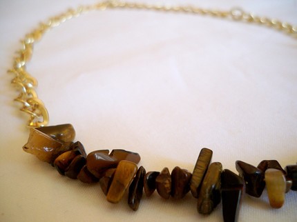 Tiger Eye and Gold Necklace